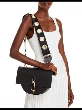 ZAC by ZAC POSEN - Belay Saddle Shoulder/ Crossbody Bag in Black Smooth leather